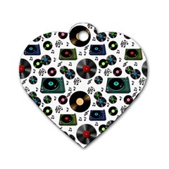 Records Vinyl Seamless Background Dog Tag Heart (two Sides) by Bangk1t