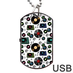 Records Vinyl Seamless Background Dog Tag Usb Flash (two Sides)