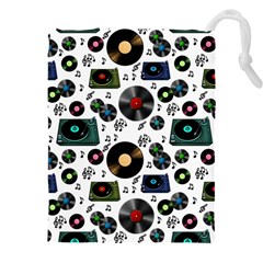 Records Vinyl Seamless Background Drawstring Pouch (5xl) by Bangk1t