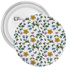 Flower Floral Pattern 3  Buttons