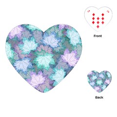 Leaves Glitter Background Winter Playing Cards Single Design (heart)