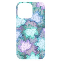 Leaves Glitter Background Winter Iphone 14 Pro Max Black Uv Print Case