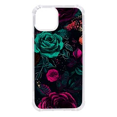 Roses Pink Teal Iphone 14 Tpu Uv Print Case by Bangk1t