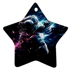 Psychedelic Astronaut Trippy Space Art Ornament (star)