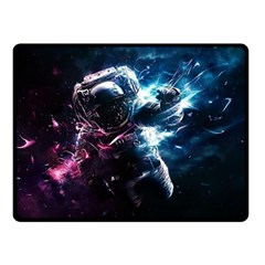 Psychedelic Astronaut Trippy Space Art Two Sides Fleece Blanket (small)