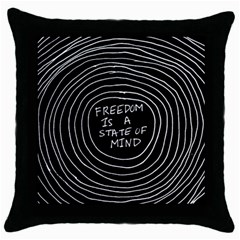 Psychedelic Art Freedom Is A State Of Mind Trippy Quotes Throw Pillow Case (black) by Bangk1t