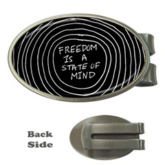 Psychedelic Art Freedom Is A State Of Mind Trippy Quotes Money Clips (oval) 