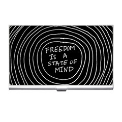 Psychedelic Art Freedom Is A State Of Mind Trippy Quotes Business Card Holder