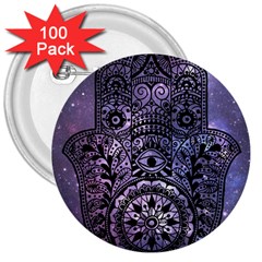 Hamsa Hand 3  Buttons (100 Pack) 