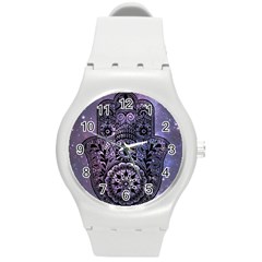 Hamsa Hand Round Plastic Sport Watch (m)