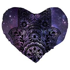 Hamsa Hand Large 19  Premium Heart Shape Cushions