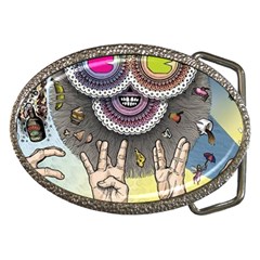 Vintage Trippy Aesthetic Psychedelic 70s Aesthetic Belt Buckles