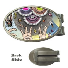Vintage Trippy Aesthetic Psychedelic 70s Aesthetic Money Clips (oval)  by Bangk1t