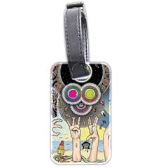 Vintage Trippy Aesthetic Psychedelic 70s Aesthetic Luggage Tag (two Sides)