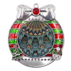 Saint Petersburg  Architecture Metal X mas Ribbon With Red Crystal Round Ornament