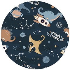 Space Theme Art Pattern Design Wallpaper Wooden Puzzle Round