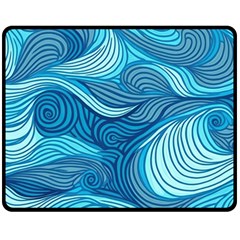 Ocean Waves Sea Abstract Pattern Water Blue Fleece Blanket (medium) by Ndabl3x