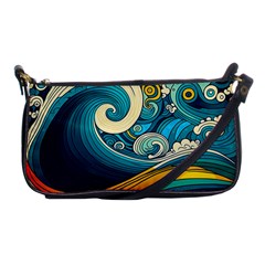 Waves Wave Ocean Sea Abstract Whimsical Abstract Art Shoulder Clutch Bag by Ndabl3x