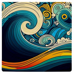 Waves Wave Ocean Sea Abstract Whimsical Abstract Art Uv Print Square Tile Coaster 