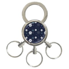 Flowers Pattern Pattern Flower Texture 3-ring Key Chain