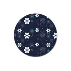 Flowers Pattern Pattern Flower Texture Magnet 3  (round) by Ndabl3x