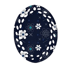 Flowers Pattern Pattern Flower Texture Ornament (oval Filigree) by Ndabl3x