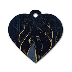 Love Romantic Couple In Love Dog Tag Heart (one Side) by Ndabl3x