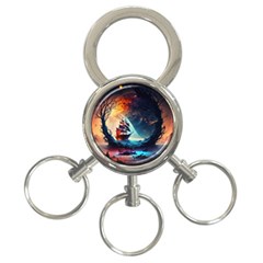 Tree Planet Moon 3-ring Key Chain by Ndabl3x