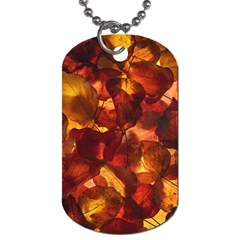 Leaves Fall Autumn Season Orange Dog Tag (one Side) by Ndabl3x