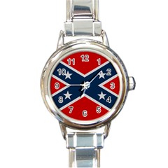 Rebel flag  Round Italian Charm Watch