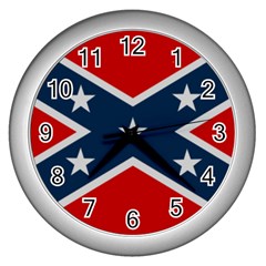 Rebel flag  Wall Clock (Silver)