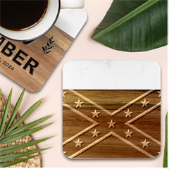 Rebel flag  Marble Wood Coaster (Square)