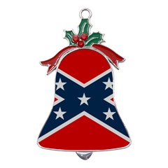 Rebel Flag  Metal Holly Leaf Bell Ornament by Jen1cherryboot88