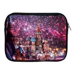 Moscow Kremlin Saint Basils Cathedral Architecture  Building Cityscape Night Fireworks Apple Ipad 2/3/4 Zipper Cases by Cowasu