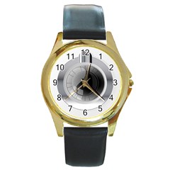 Washing Machines Home Electronic Round Gold Metal Watch