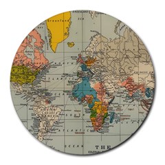 Vintage World Map Round Mousepad