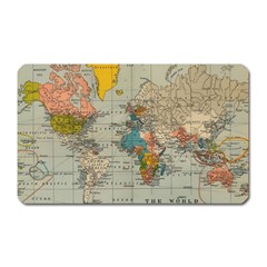 Vintage World Map Magnet (rectangular) by Cowasu