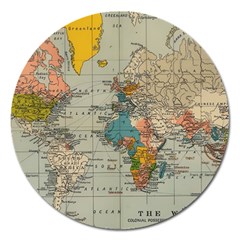Vintage World Map Magnet 5  (round)