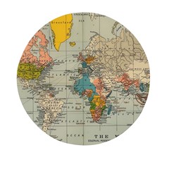 Vintage World Map Mini Round Pill Box (pack Of 5)