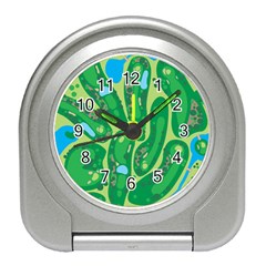 Golf Course Par Golf Course Green Travel Alarm Clock by Cowasu