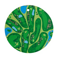 Golf Course Par Golf Course Green Round Ornament (two Sides)