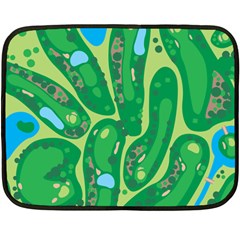 Golf Course Par Golf Course Green Fleece Blanket (mini) by Cowasu