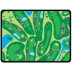 Golf Course Par Golf Course Green Fleece Blanket (large) by Cowasu