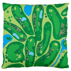 Golf Course Par Golf Course Green Large Premium Plush Fleece Cushion Case (one Side) by Cowasu