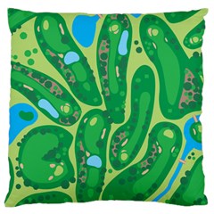 Golf Course Par Golf Course Green Large Premium Plush Fleece Cushion Case (two Sides)