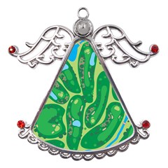 Golf Course Par Golf Course Green Metal Angel With Crystal Ornament by Cowasu