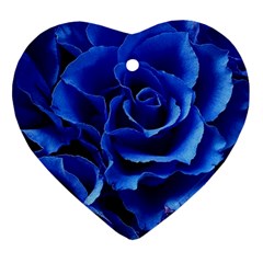Blue Roses Flowers Plant Romance Blossom Bloom Nature Flora Petals Ornament (heart)
