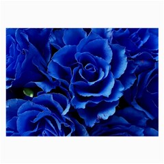 Blue Roses Flowers Plant Romance Blossom Bloom Nature Flora Petals Large Glasses Cloth (2 Sides)