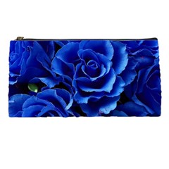 Blue Roses Flowers Plant Romance Blossom Bloom Nature Flora Petals Pencil Case by Cowasu