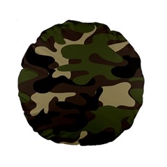 Texture Military Camouflage Repeats Seamless Army Green Hunting Standard 15  Premium Round Cushions